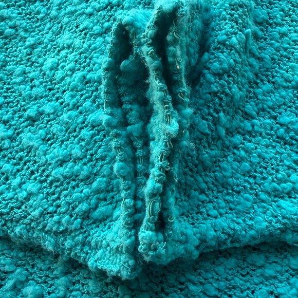 Evian Ltd Vintage Button-Up Textured Knit Sweater Turquoise Blue Size L 1980s - Picture 3 of 7